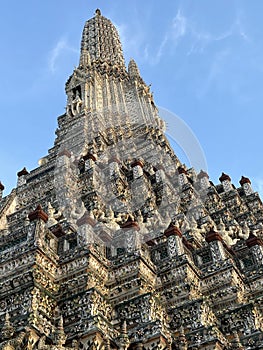 Wat Arun Ratchawararam Ratchawaramahawihan The beautiful architecture Landmark of Bangkok, Thailand