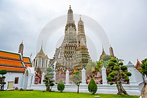 Wat Arun Ratchawararam Ratchawaramahawihan temple at Bangkok, Thailand. Buddhist temple, famous tourist destination