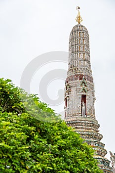 Wat Arun Ratchawararam Ratchawaramahawihan temple at Bangkok, Thailand. Buddhist temple, famous tourist destination