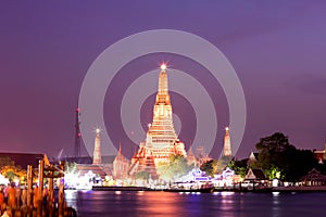 Wat Arun during Sunset at Bangkok, Thailand