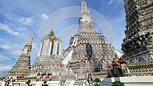 Wat Arun temple Bangkok during sunset in Thailand.