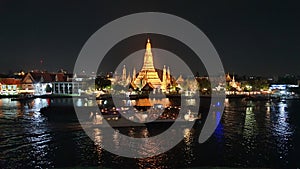 Wat Arun, temple, Bangkok, Thailand, night light
