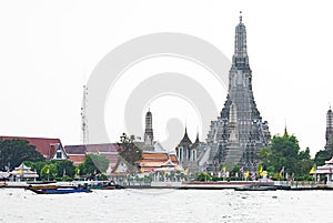 Wat Arun Temple of the Dawn across Chao Phraya River Bangkok Thailand