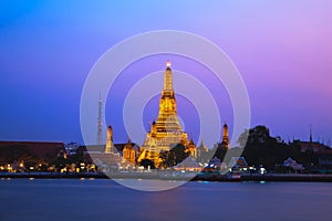 Wat Arun, The Temple of Dawn, at twilight Bangkok photo