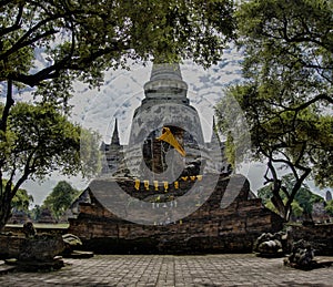 Wat in Ayutthaya Thailand asia