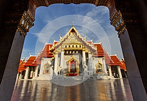 wat benchamabophit ,mable temple most popular traveling destination in bangkok thailand