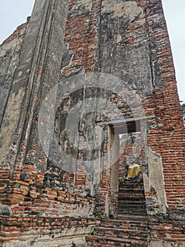 Wat Borom Phut ta ram with Buddha statue, The Ancient Temple in Ayutthaya Historical Park