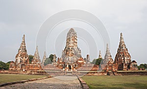 Wat Chai Wattanaram pagodas, ancient Buddhist Temple in Ayutthaya Historical Park, Thailand