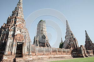 Wat Chai Watthanaram temple in ayutthaya Thailand