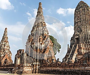 Wat Chaiwatthanaram Buddhist temple in the city of Ayutthaya Historical Park, Thailand, and a UNESCO World Heritage Site. photo