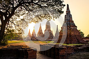 Wat Chaiwatthanaram, One of the most visited historical site of Ayutthaya, Thailand photo