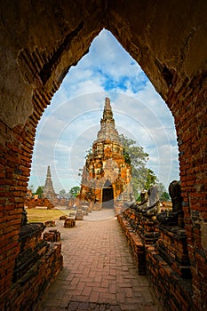 Wat Chaiwatthanaram temple in Ayuthay, Thailand