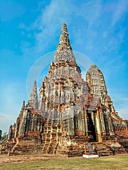 Wat Chaiwatthanaram temple in Ayuthaya Historical Park, a UNESCO world heritage site in Thailand