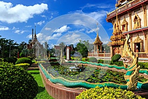 Wat Chalong temple at sunny day Phuket Thailand