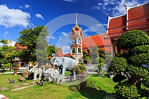 Wat Chalong temple at sunny day Phuket Thailand