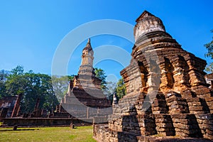 Wat Chedi Jet Thaew at Si Satchanalai Historical Park, Sukhothai, Thailand