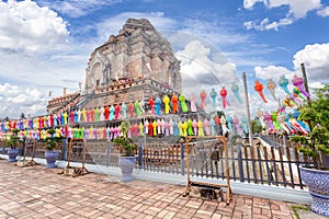 Wat Chedi Luang is a beautiful old temple in Chiang Mai, Chiag Mai Province, Thailand