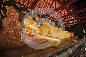 Wat Chedi Luang, a Buddhist temple in the historic centre of Chiang Mai, Thailand