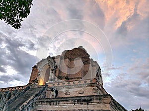 Wat chedi luang temple at chiang mai Thailand