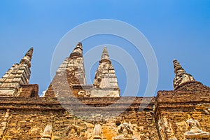 Wat Chet Yot (Wat Jed Yod) or Wat Photharam Maha Vihara, the public Buddhist temple with crowning the flat roof of the rectangular