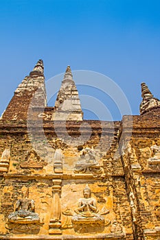 Wat Chet Yot (Wat Jed Yod) or Wat Photharam Maha Vihara, the public Buddhist temple with crowning the flat roof of the rectangular