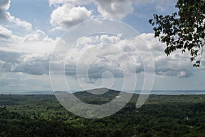 Wat Khao Tam Viewpoint with Lush Tropical Rain Forest and Ocean