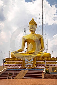 Wat Khiriwong temple on top of the mountain in Nakhon Sawan, Thailand photo