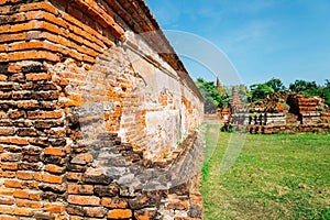 Wat Maha That ancient ruins in Ayutthaya, Thailand