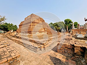 Wat Mahatat temple, Chainat District, Thailand. In 1901, and recorded all the spectacular ancient and historic structures