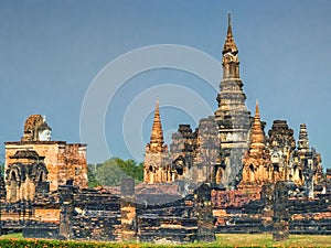 Wat Mahathat temple in Sukhothai historical park, UNESCO World Heritage Site, Thailand
