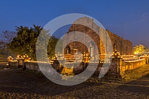 Wat Maheyong Ayutthaya in the night