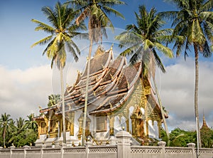 Wat Mai temple and monastery luang prabang Laos photo