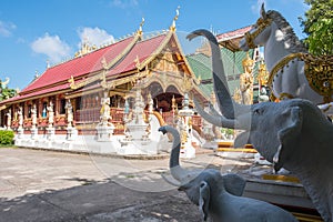 Wat Ming Muang an iconic beautiful temple with traditional Lanna style located in the centre of Chiang Rai town.