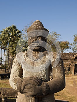 Wat Nokor temple protector statue