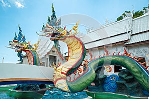 Wat Nong Chap Tao is a temple with colorful dragons in a popular tourist spot