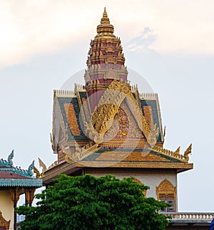 Wat Ounalom, a famous historical site in Phnom Penh, Cambodia photo