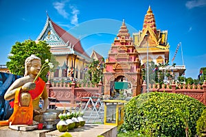 Wat Ounalom Pagoda, Phnom Penh, Cambodia.