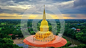 Wat Pa Wang Nam Yen. The biggest temple was mainly made of wood with 112 wooden pillars.  A new pagoda has been building in the