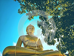 Wat Pak Nam Phasi Charoen  Phra Buddha Dhammakaya Thep Mongkol, a Buddha image in the posture of meditation was built