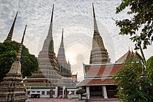 Wat Pho, also spelled Wat Po, a UNESCO recognized Buddhist temple complex in Bangkok, Thailand