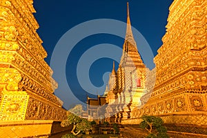 Wat Pho in Bangkok after sunset