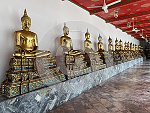 Wat Pho or Wat Phra Chetuphon, the Temple of the Reclining Buddha in Bangkok of Thailand.