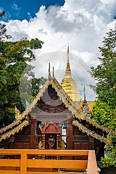 Wat Phra That Doi Suthep, famous golden temple with gold pagoda near the Chiang Mai city, Thailand
