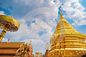 Wat Phra That Doi Suthep, landmark and popular spot for tourists attractions. Chiang Mai, Thailand, 17 February 2019