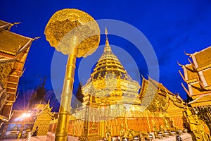 Wat Phra That Doi Suthep in night time.