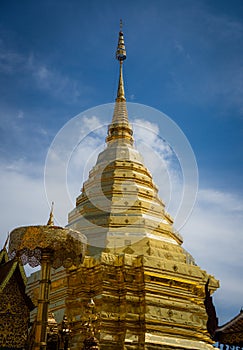 Wat Phra That Doi Suthep is a Theravada buddhist temple at beautiful near Chiang Mai, Thailand