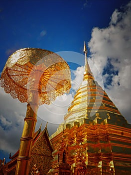 Wat Phra That Doi Suthep is tourist attraction of Chiang Mai, Thailand.Asia