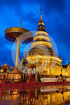 Wat Phra That Hariphunchai in Lamphun at Thailand