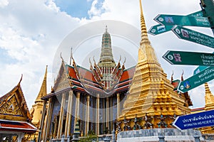 Wat Phra Kaeo,Bangkok-Grand Palace & Temple of the Emerald Buddha or Wat Phra Kaeo in Bangkok, Thailand