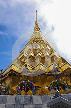 Wat Phra Kaeo, Temple of the Emerald Buddha and the home of the Thai King. Bangkok, Thailand